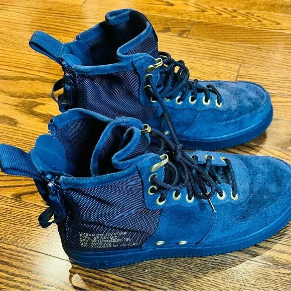 Nike SF Air Force 1 Mid Urban Utility Navy Suede (Men’s 8 / Women’s 9.5) EU41 - Picture 13 of 14